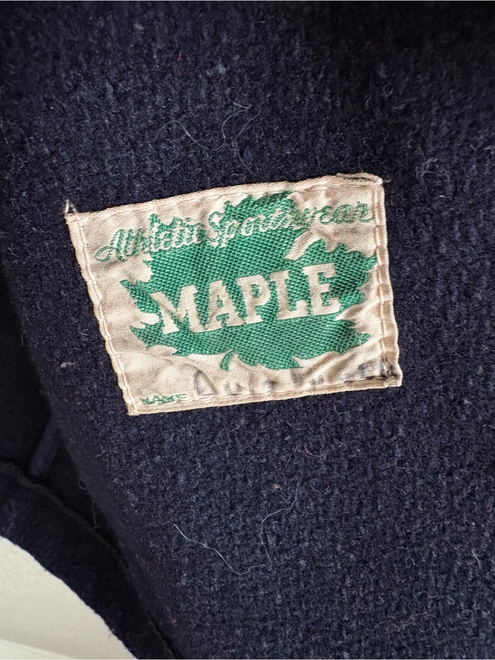 Maple Athletic Sportswear - Unisex Vintage Letterman Jacket - Blue & White- L-XL - Picture 6 of 9